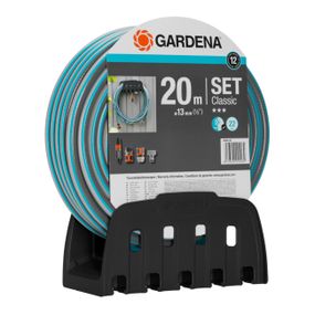 Шланг садовий для поливу Gardena Classic 18005-50 з комплектом для поливу та кронштейном (20 м, 1/2")