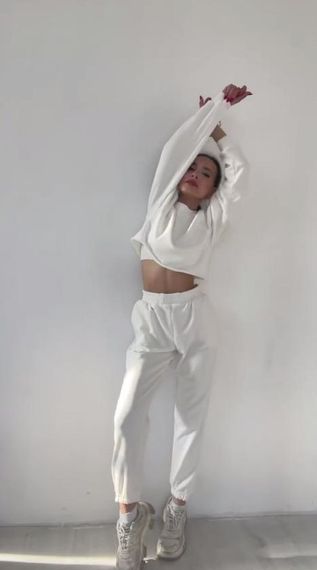 Костюм вільного крою молочний XL | Зображення 1