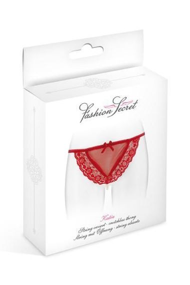 Трусики-стрінги з перлинною ниткою Fashion Secret KATIA Red | Зображення 2