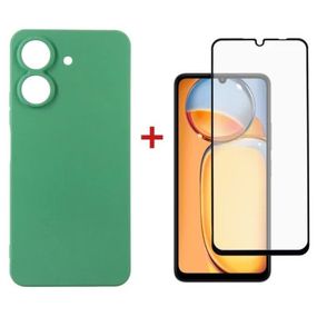 Чехол для мобильного телефона Dengos Kit for Xiaomi Redmi 13C case + glass (Mint) (DG-KM-63)