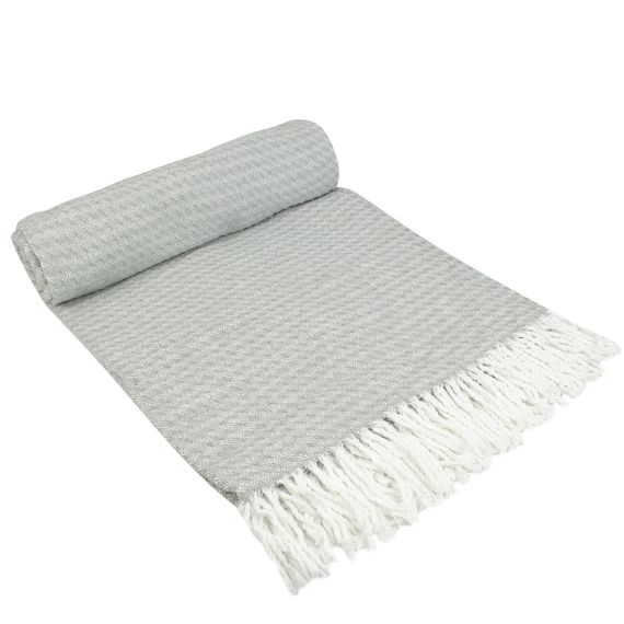 Плед Home Line 66114 Україна 140x200  Поліестер, Бавовна Сірий