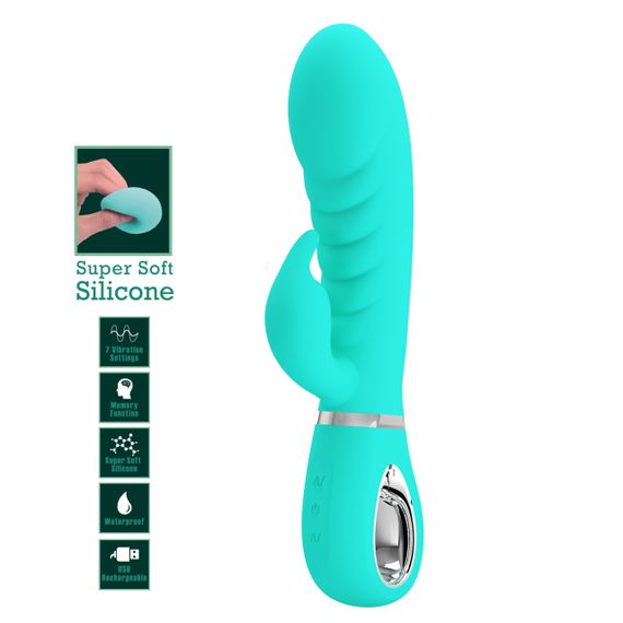 Ребристий вібратор Pretty Love - Prescott Green, BI-014635-4 Sex Aura | Зображення 1