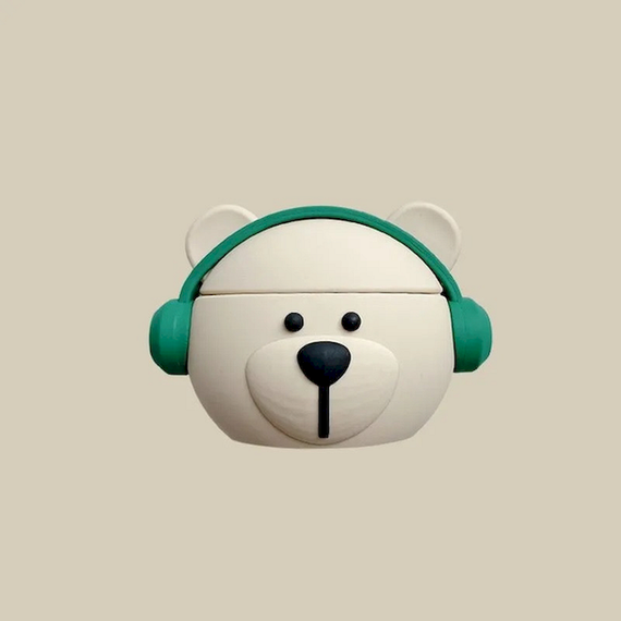 Силиконовый 3D чехол для наушников Apple AirPods Pro 1/2 Медведь в наушниках | Зображення 4