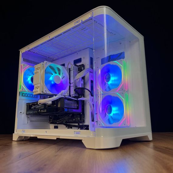 Збірка на замовлення: ігровий ПК GameMax Hype-M White Tower / AMD Ryzen 5 7500F (6 (12) ядер по 3,7 - 5,0 ГГц) / 32 ГБ DDR5 / 1000 ГБ SSD M.2 / nVidia GeForce RTX 5060, 8 ГБ GDDR7, 128-bit / 650 Вт | Зображення 1