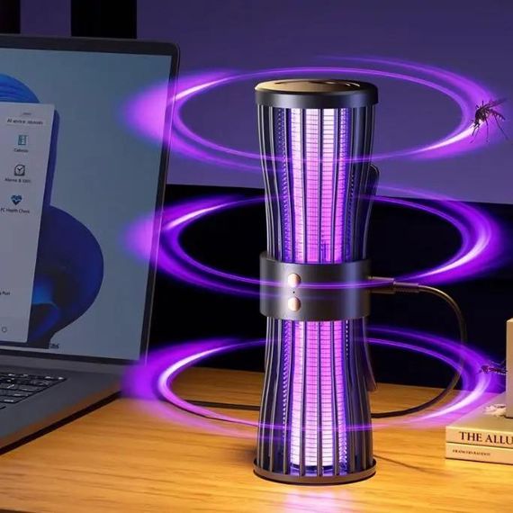 Лампа-ловушка для комаров LY-936 USB бесшумная с функцией ночника и электрической сеткой 3000 В, чёрная | Зображення 2