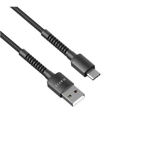 Кабель USB Type-C Havit HV-CB6197 2,1А 1м чорний | Зображення 1