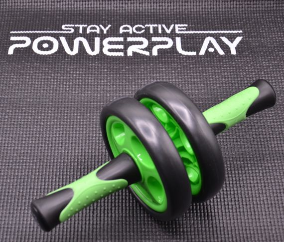 Колесо для преса подвійне PowerPlay 4327 Dual-Core Ab Wheel  Чорно-зелене | Зображення 4