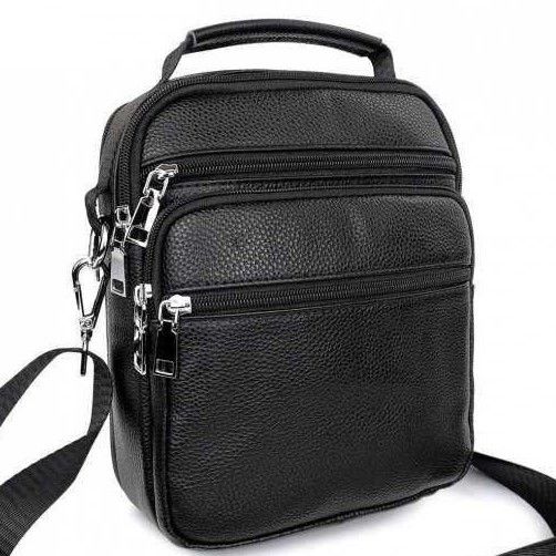 Чоловіча чорна сумка з натуральної шкіри Bexhill BX819C