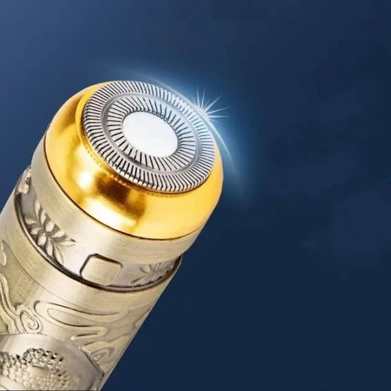 Аккумуляторная мини бритва металлическая дорожная USB электробритва роторная беспроводная Mini Shaver Alstow NS-701 | Зображення 2