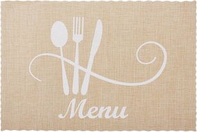 Набір 12 сервірувальних килимків Doily Menu 30х45см, плейсмат (подтарельники), пісочний