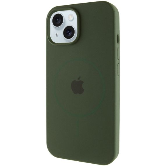 Чехол Silicone Case Full Protective (AA) with MagSafe для Apple iPhone 15 Plus (6.7") Зеленый / Cyprus Green