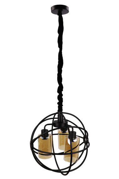 Люстра підвісна LOFT на 3 лампочки 25038 Чорний 50-100х40х40 см.