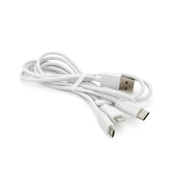 Кабель HOCO X1 USB-1 3 in 1 Micro/Iphone/Type-C, 2A, довжина 1м, White