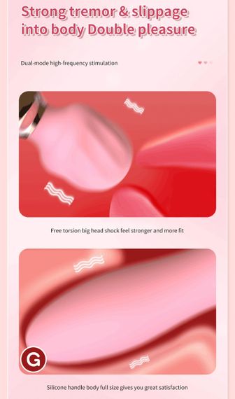 Вибратор микрофон "Double vibration", цвет розовый, 10 режимов вибрации sexstyle | Зображення 3