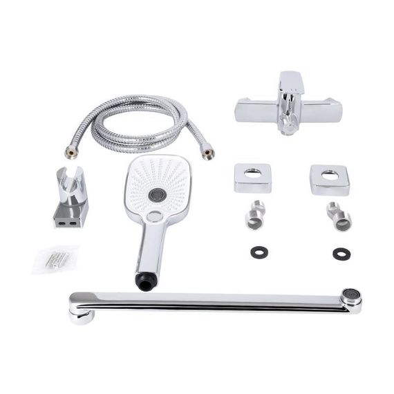 Змішувач для ванни Qtap Tern з довгим поворотним виливом (з душовим гарнітуром) QTTER260CRM47587 Chrome | Зображення 6