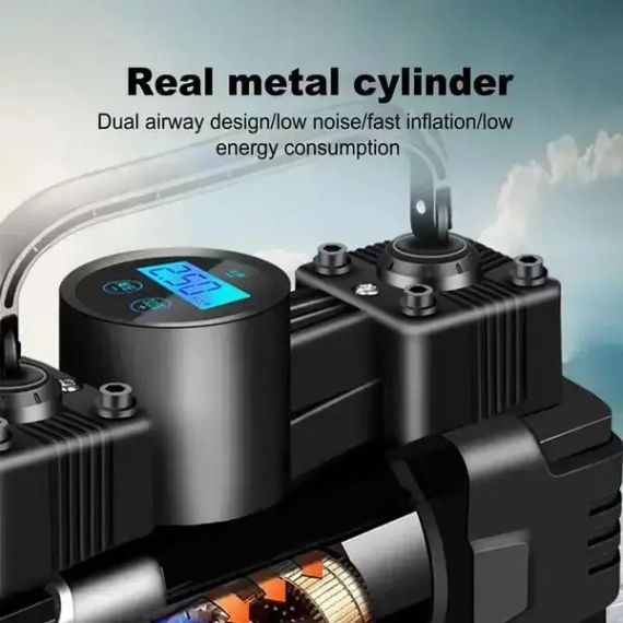 Портативный автомобильный компрессор с дисплеем и питанием от прикуривателя Air pump XL-1025 | Зображення 2