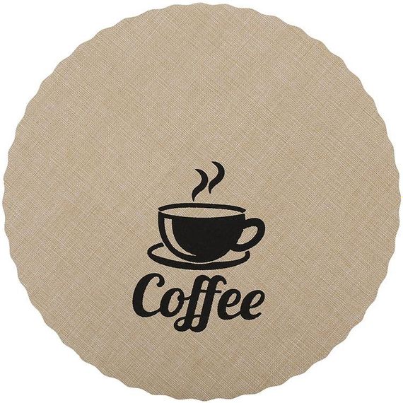 Набір 12 сервірувальних килимків Doily Coffee Ø38см, плейсмат (подтарельники), бежевий