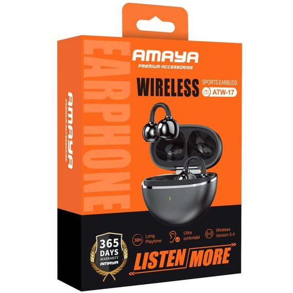 Бездротові TWS навушники Amaya ATW-17 Black | Зображення 1