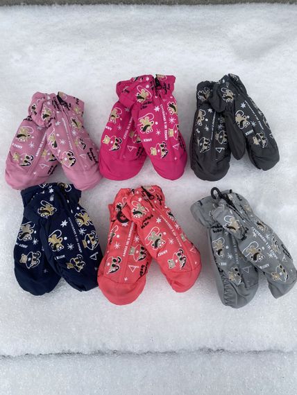 Дитячі рукавички болоньєві на замочку 2-4 роки