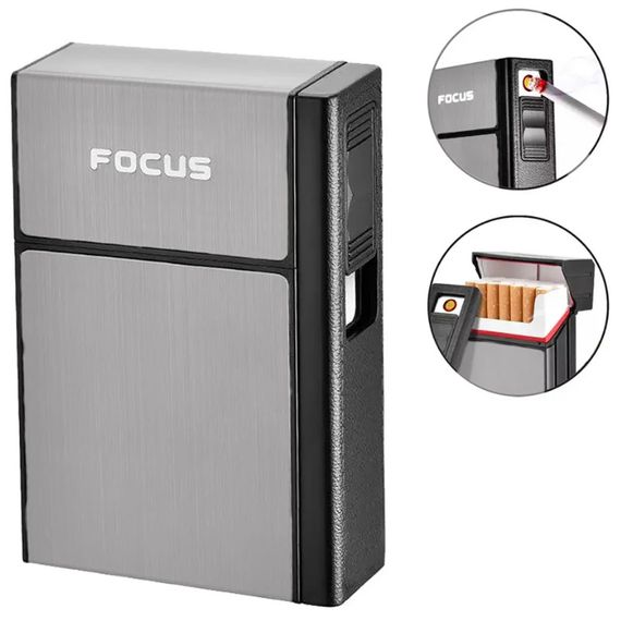 ЮСБ Запальничка - Портсигар Для Пачки Focus Silver  ПА-5