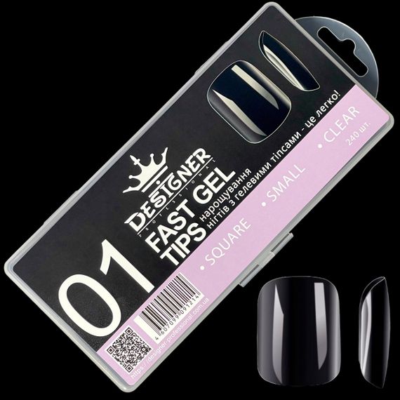 Гелевые типсы для наращивания №01 24шт (маленький квадрат) | Зображення 3