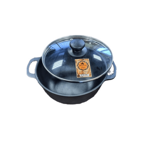 Каструля чавунна лита 5 л скляна кришка Т403С3 Майстерня