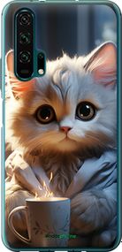 Чохол на Huawei Honor 20 Pro Білий кіт "5646t-1702-2448"