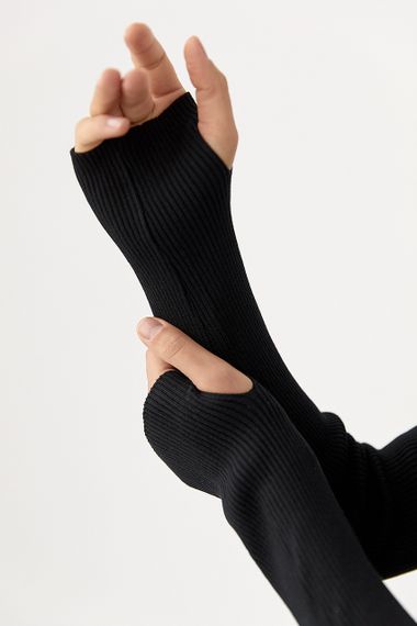 Трикотажний комбінезон в рубчик - чорний цвет, ONE SIZE (є розміри) | Зображення 3