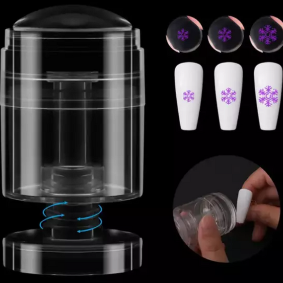 Силіконовий штамп для стемпінга з поворотним механізмом для регулювання розміру малюнка | Зображення 3