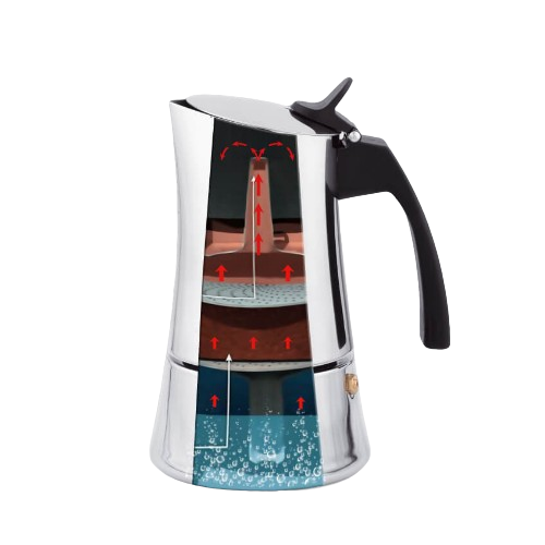 Кавоварка гейзерна 100мл (2 порції) нержавіюча сталь MR-1668-2 Espresso Moka Maestro | Зображення 2