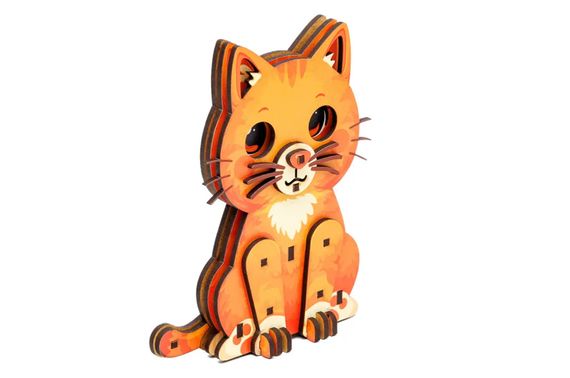 Конструктор дерев'яний Puz-00974" Turbo Cat" PuzzleOk | Зображення 2