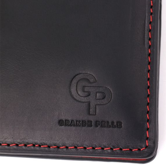 Оригинальное портмоне комби унисекс на магните GRANDE PELLE 11207 Черное | Зображення 5