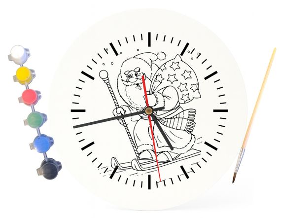 Детский набор для творчества часы раскраска Новогодний подарок 30 см (Г0074) | Зображення 3