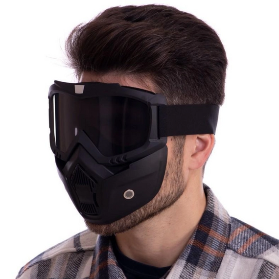 Маска трансформер для захисту очей, Протиосколкові окуляри маска 2в1   знижка
