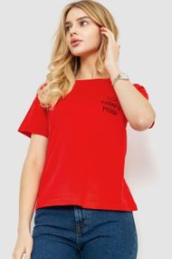 Футболка женская с принтом  цвет красный 221R3013