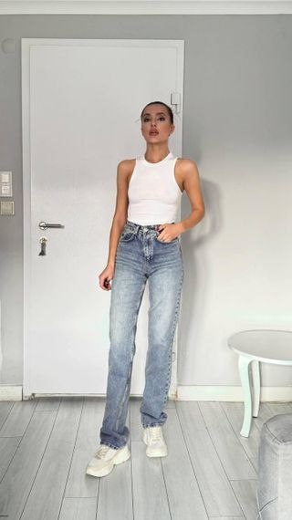 Джинсы женские классические с высокой талией цвет синий 😍 36 | Зображення 8