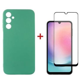 Чехол для мобильного телефона Dengos Samsung Galaxy A24 Case + Glass (Mint) (DG-KM-79)