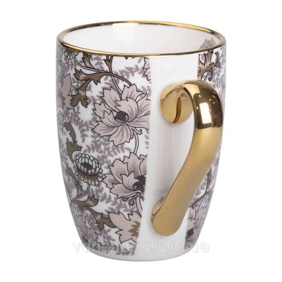 Порцелянова чашка 400 мл із золотим обідком і золотою ручкою Коричнева RX-N240665BR | Зображення 1