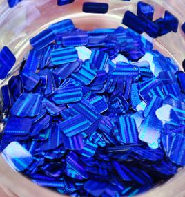 Сині голографічні прямокутники (в баночці)