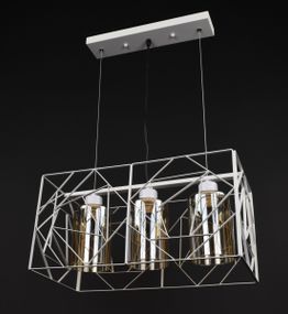 Люстра підвісна LOFT на 3 лампочки 27765 Білий 30-100х25х48 см.