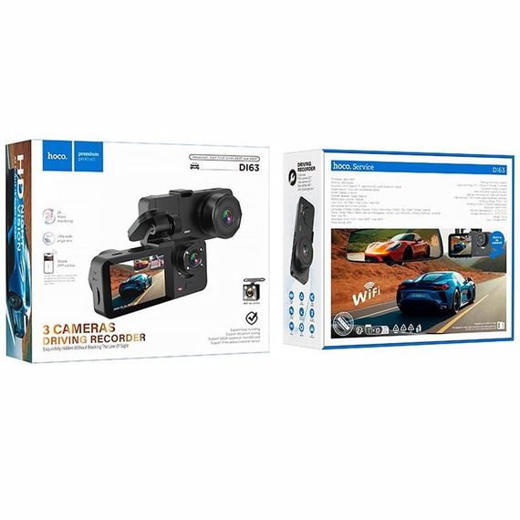 Відеореєстратор Hoco DI63 2-inch display with rear camera (480+480P) Black | Зображення 5