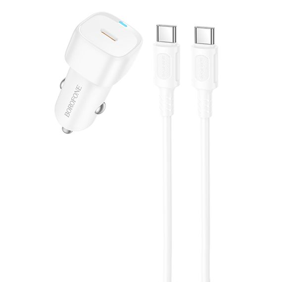 АЗП Borofone BZ34A Cloud PD20W (1USB-C) + кабель Type-C to Type-C White