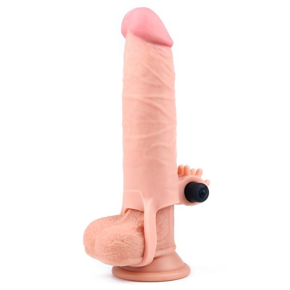 Насадка на член - Pleasure X-Tender Vibrating Penis Sleeve Add 2" Flesh sexstyle | Зображення 2