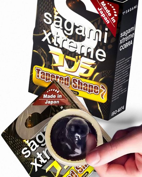 Презервативи латексні Sagami Xtreme Tapered Shape Cobra паковання 3 шт. sexstyle | Зображення 1