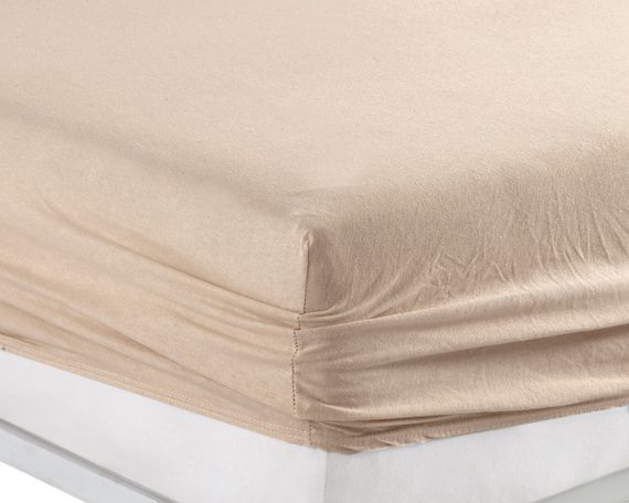 Простирадло 180х200см трикотаж (джерсі) на гумці з наволочками Коричневе | Зображення 2