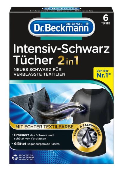 Серветки для чорного Dr. Beckmann 2в1 Black & Fiber Refresh 6 шт | Зображення 1
