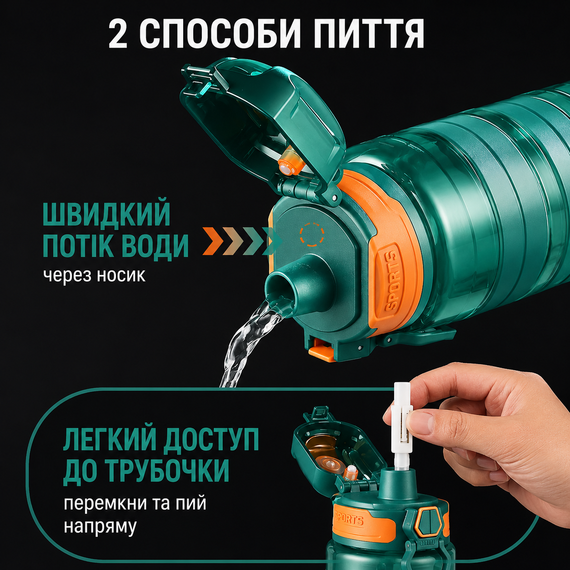 Тритановая бутылка KANGZYUAN зеленого цвета 700 мл для напитков | Зображення 3
