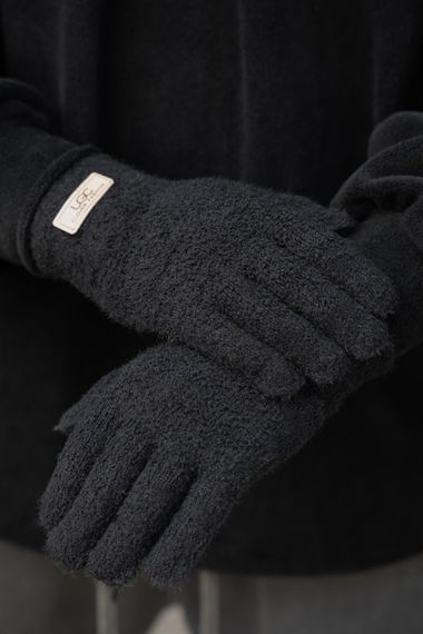 Теплі зимові міхові перчатки рукавиці 7-51А Without Lary Black | Зображення 2
