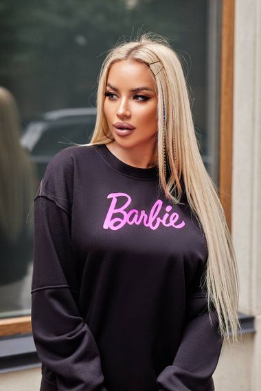 Жіноче худі колір чорний «Барбі» р.4XL 440088 | Зображення 2