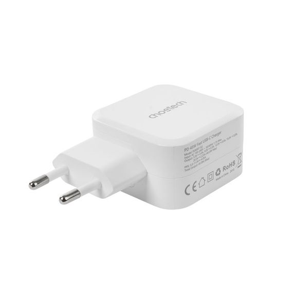 Мережевий зарядний пристрій Choetech PD8007-EU-WH, USB-С | Зображення 1